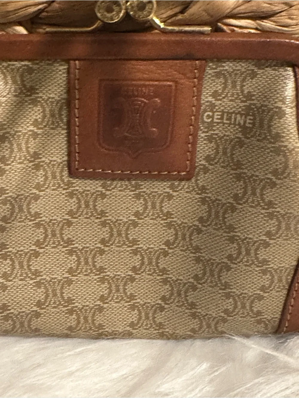 Rare Vintage Celine Macadam Kiss Lock Coin Purse Wallet